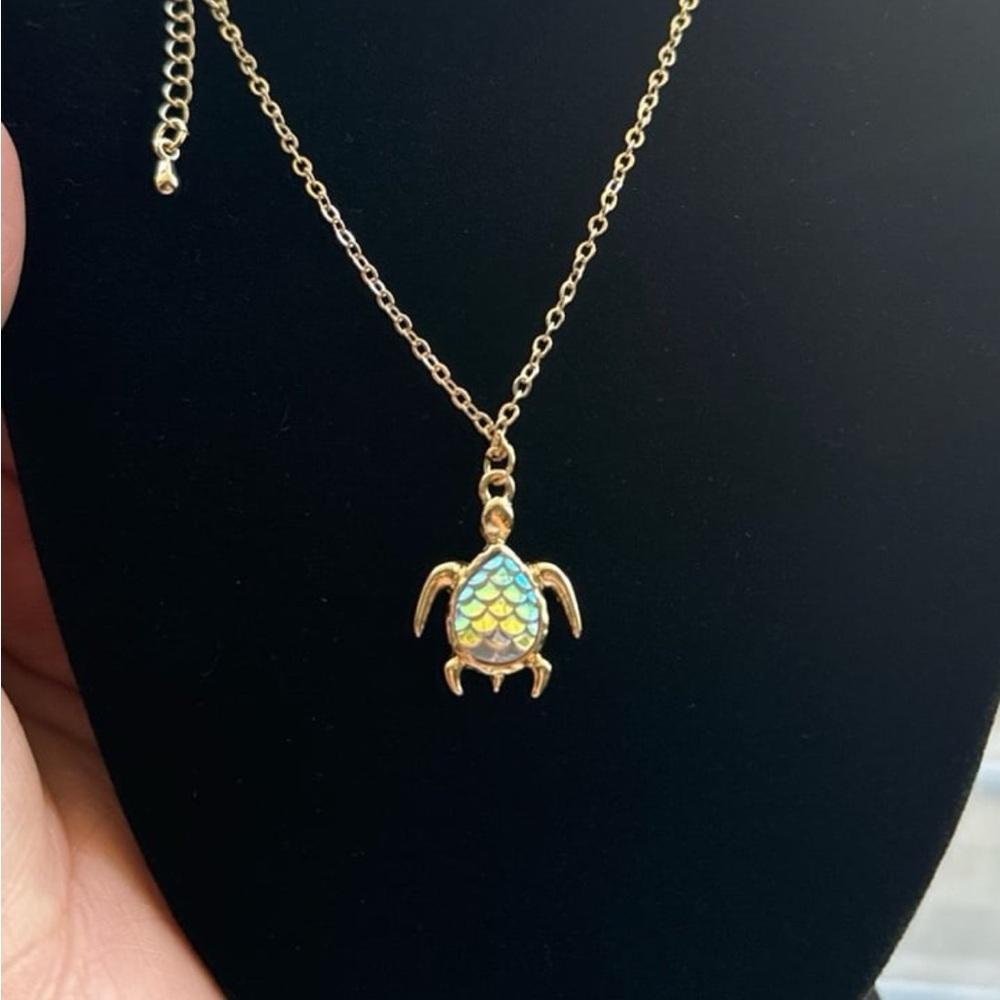 Gold Turtle Pendant Necklace